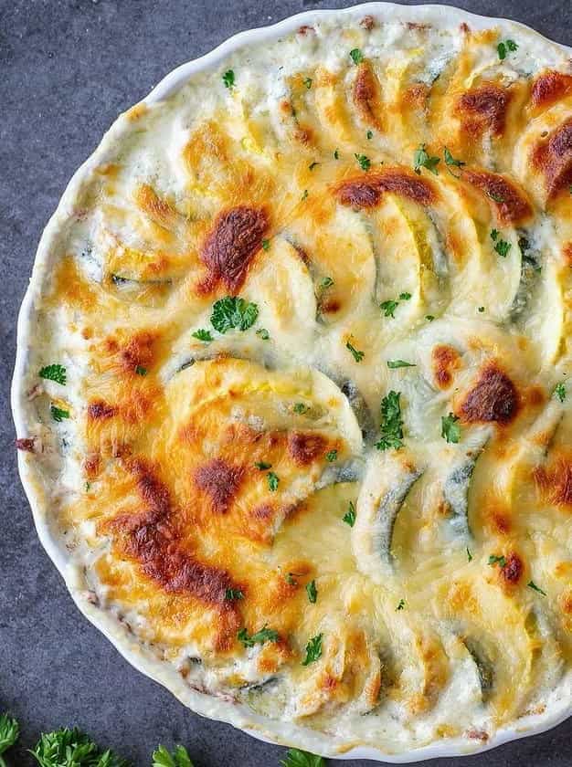 Cheesy Zucchini and Squash Casserole