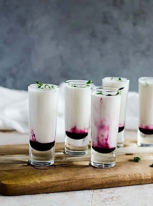 Coconut Lime Mojito Shooters With Blueberry