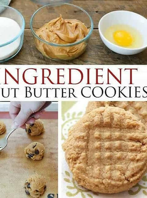 Old Fashioned 3 Ingredient Peanut Butter Cookies