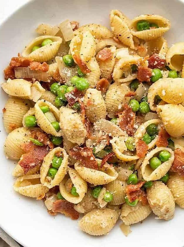 Pasta with Bacon and Peas