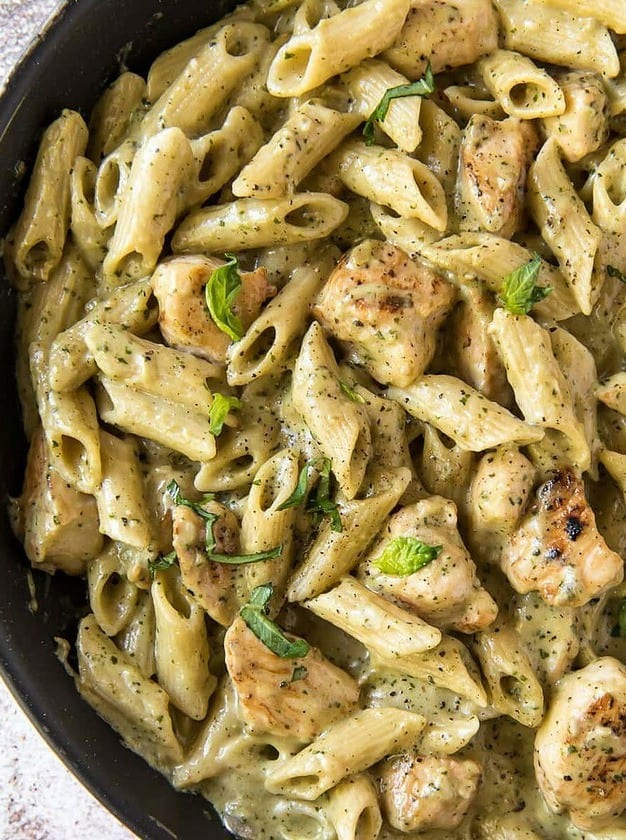 Creamy Chicken Pesto Pasta