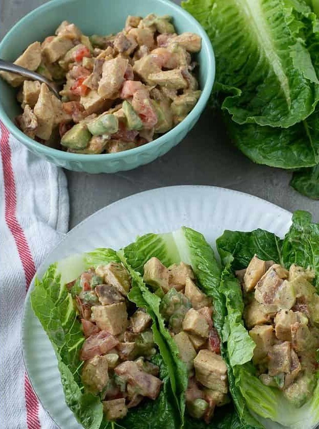 BLT Avocado Chicken Salad Wraps