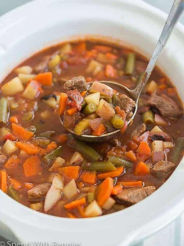 Slow Cooker Vegetable Beef Soup