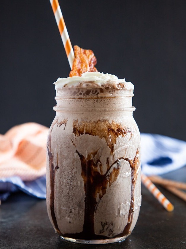 Black and White Bourbon Milkshake With Bacon