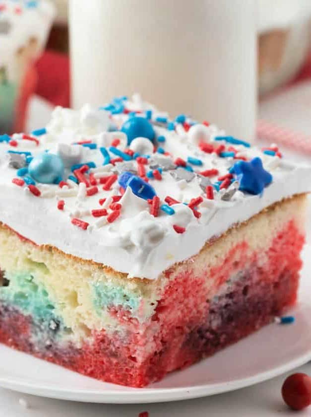 Patriotic Jello Poke Cake