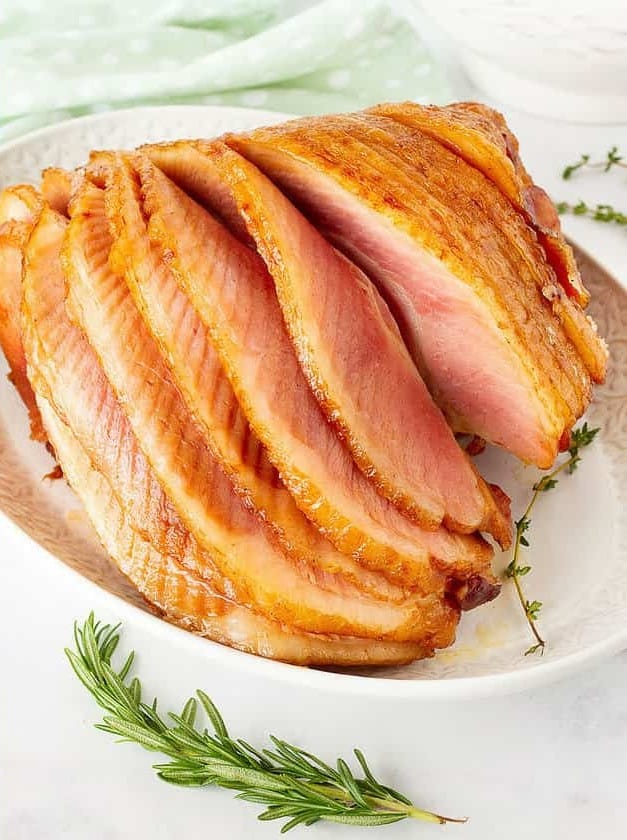 Crockpot Spiral Ham with Maple and Brown Sugar