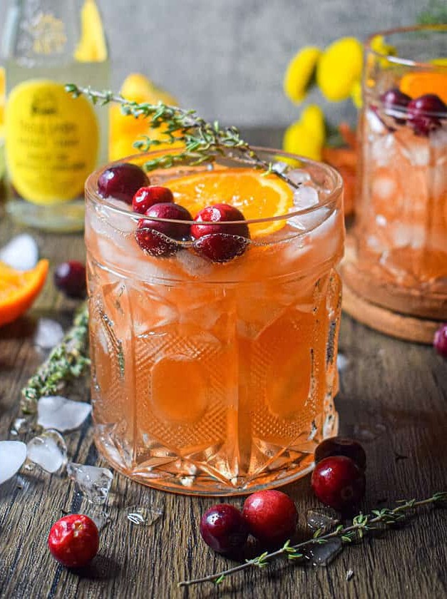 Festive Whiskey Tonic Cocktail