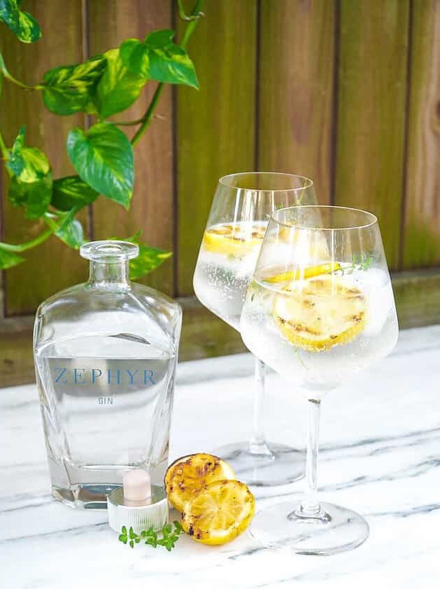 Grilled Lemon Gin and Tonic