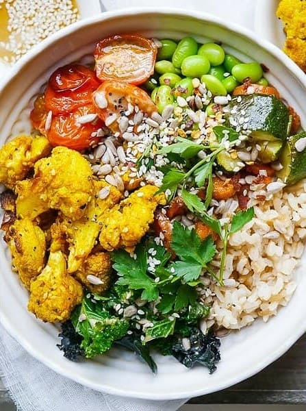 Roasted Turmeric Cauliflower Buddha Bowls