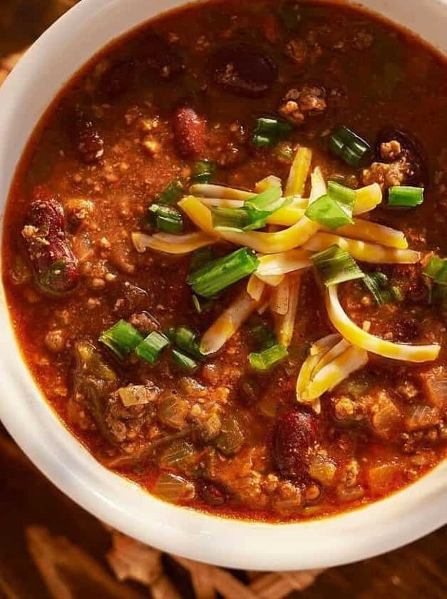 Texas Roadhouse Chili with Cheddar Cheese