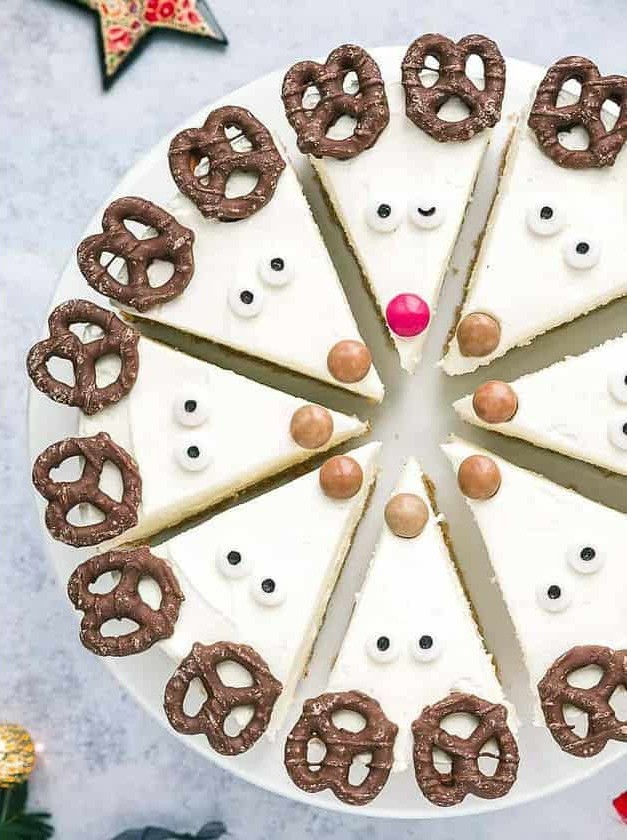 No-bake Reindeer Christmas Cheesecake