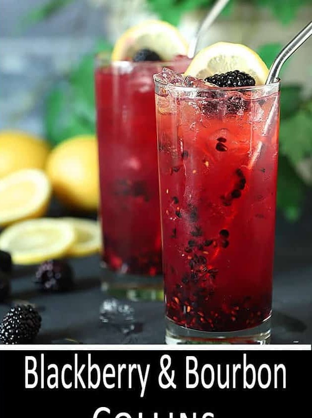 Blackberry Collins With St. Germain Liqueur Cocktail