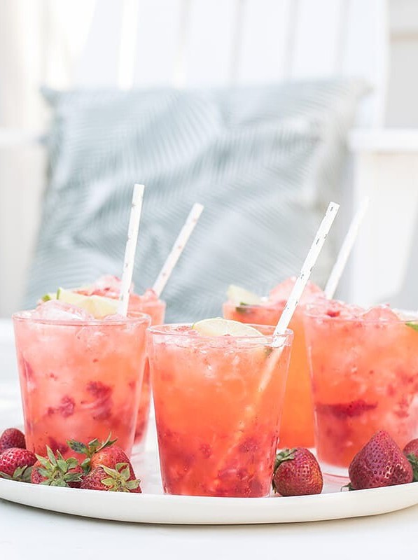 Strawberry Tequila Sodas