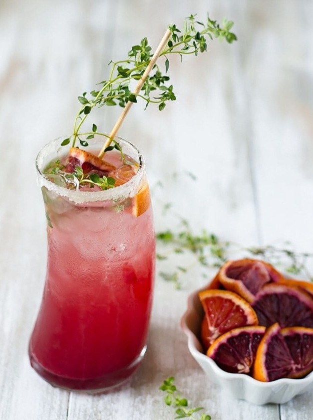 Blood Orange Thyme Paloma Cocktail