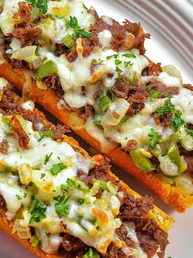 French Garlic Philly Cheesesteak Bread