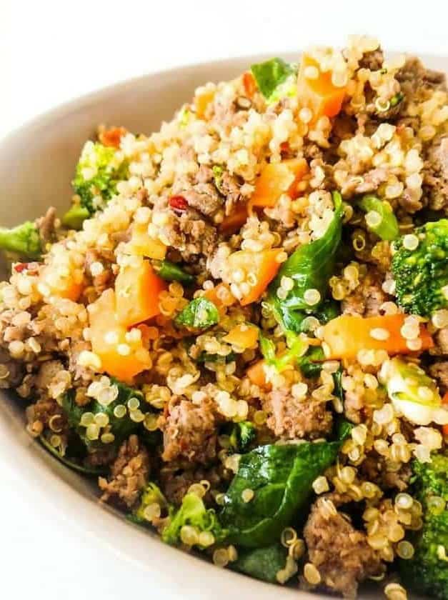 Ground Beef and Broccoli Fried Quinoa