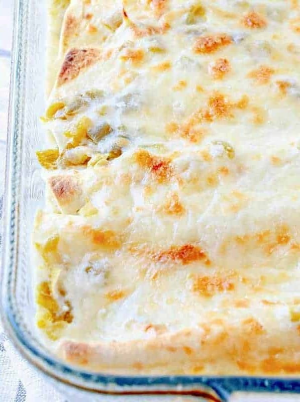 Creamy White Chicken Enchiladas