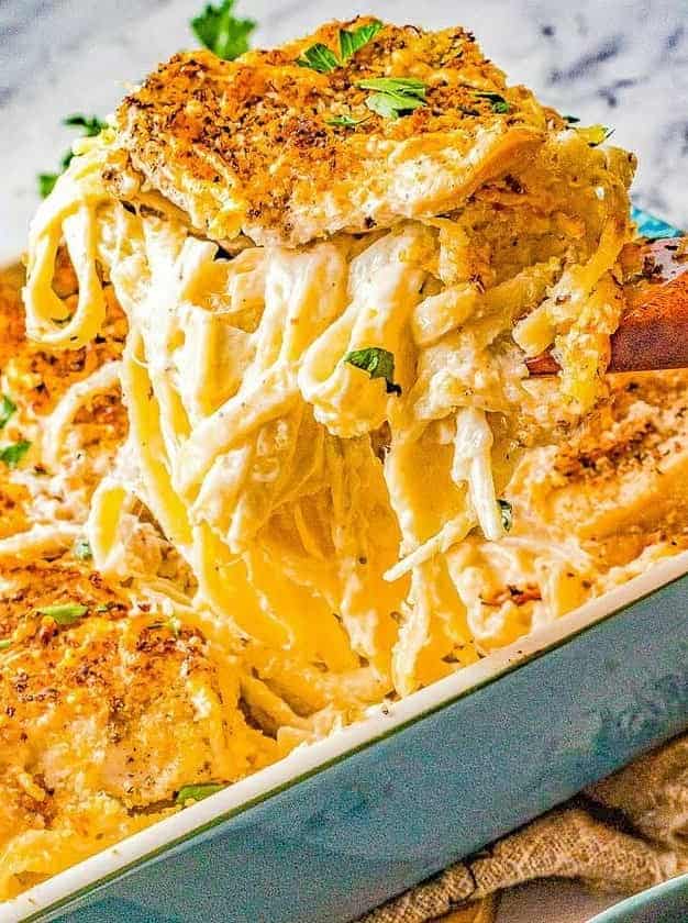 Baked Chicken Fettuccine Alfredo