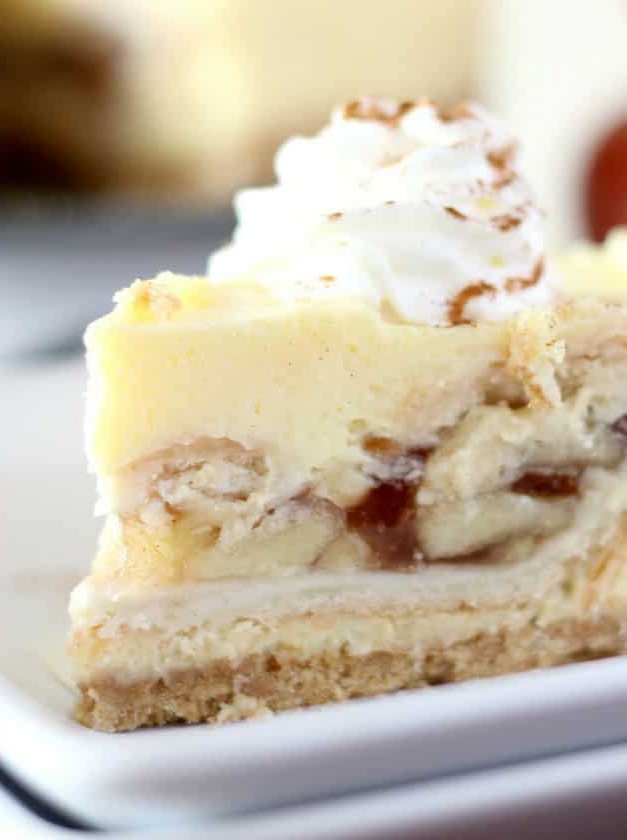 No Bake Apple Pie Stuffed Cheesecake