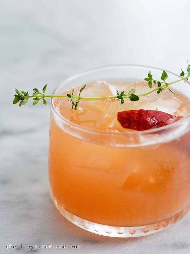 Peach Bourbon Thyme Smash