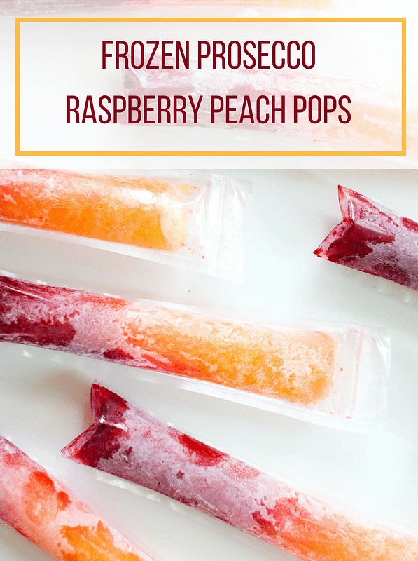 Frozen Prosecco Raspberry Peach Pops