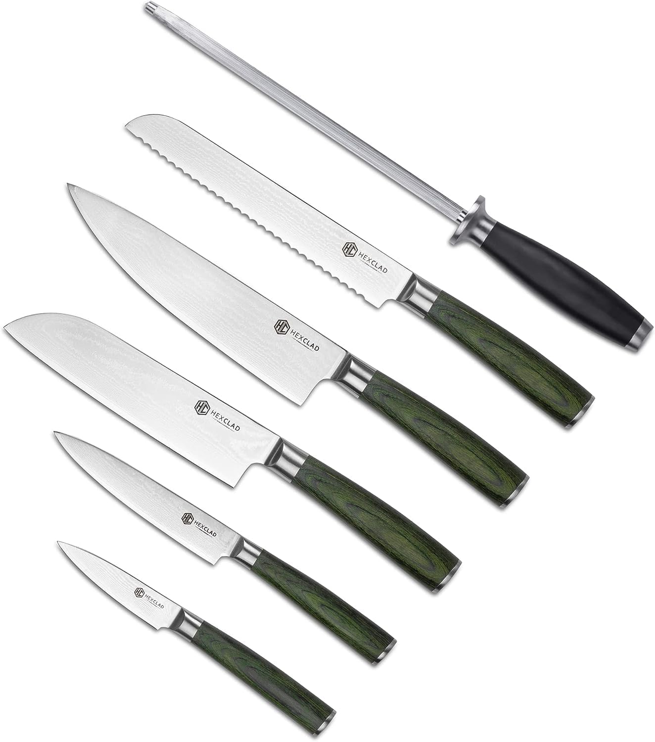 HexClad Essential Six-Piece Damascus Steel Knife Set