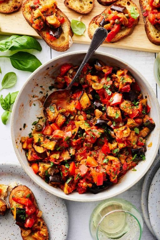 Eggplant Caponata with Olives and Capers