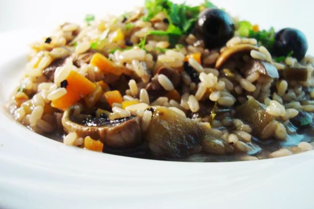 Eggplant and Mushroom Risotto