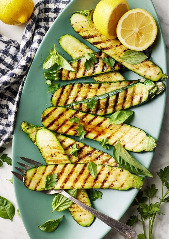 Grilled Zucchini with Lemon and Herbs