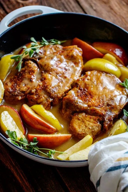 Honey Glazed Pork Chops with Apples