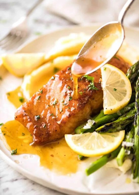 Honey Glazed Salmon with Lemon