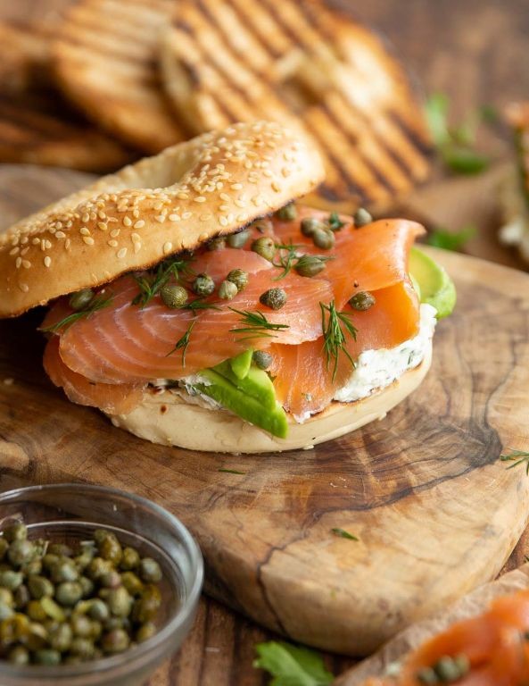 Smoked Salmon and Cream Cheese Bagels