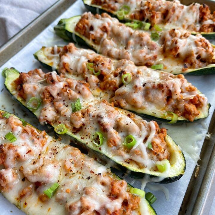 Stuffed Zucchini Boats with Ground Turkey