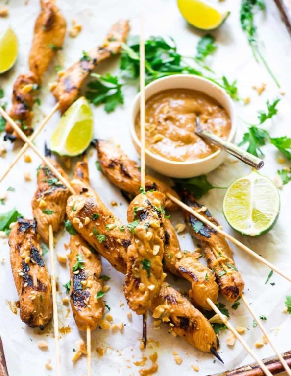 Thai Peanut Chicken Breast Skewers