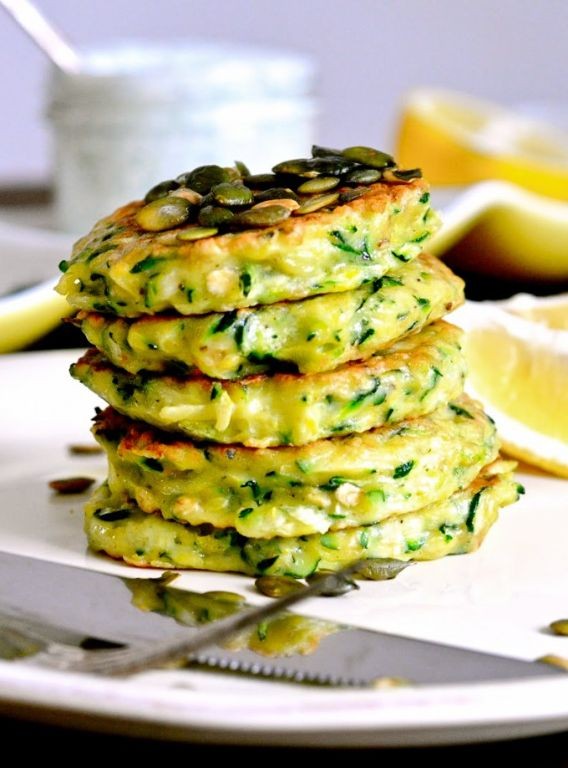 Zucchini Pancakes with Sour Cream