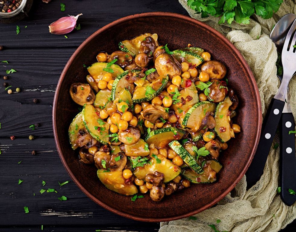 Zucchini and Chickpea Stir-Fry